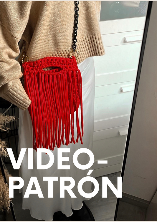 PATRÓN: BOLSO DE CROCHET CON FLECOS